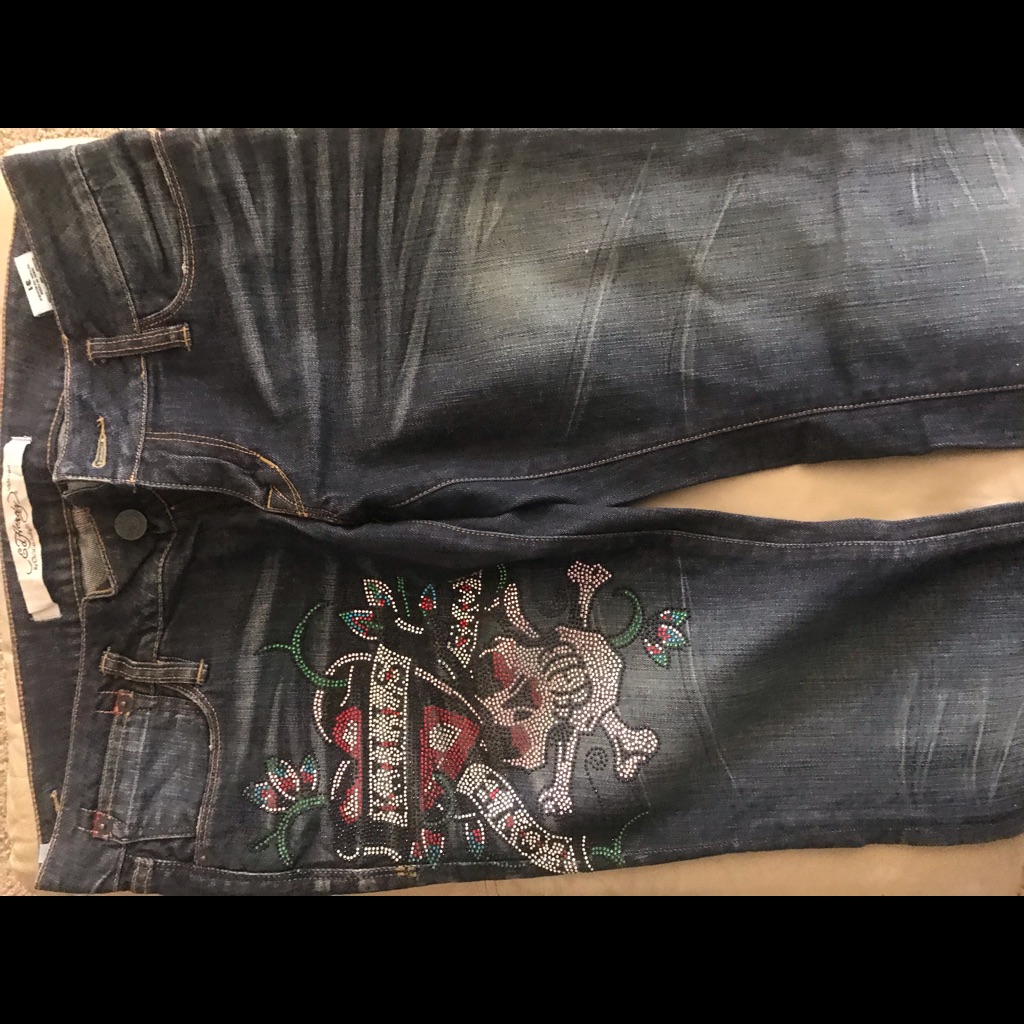 Ed Hardy Love Kills Slowly Jeans( White Label)